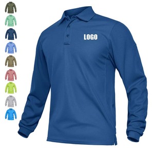 Maglietta <span class=keywords><strong>Polo</strong></span> da Golf Personalizzata per Uomo, Asciugatura Rapida, <span class=keywords><strong>Manica</strong></span> <span class=keywords><strong>Lunga</strong></span>, per Golf, Campeggio e Sport - Product Image 1
