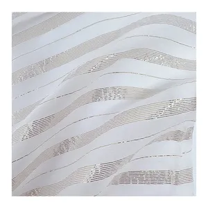 Elegance Golden Stripe 33GSM Lurex Mulberry Silk Cloth Tulle Fabric