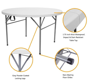 Wholesale <b>Round</b> <b>Folding</b> Banquet <b>Tables</b> 48" 60" 72" – Commercial Event, Wedding & Restaurant <b>Folding</b> <b>Tables</b> USA DELIVERY - Product Image 4