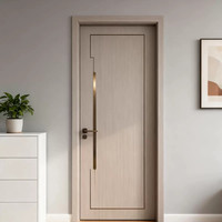 Porte intérieure en bois massif moderne, très populaire, au design simple, finition carbone cristal, pour chambre et salle de bain