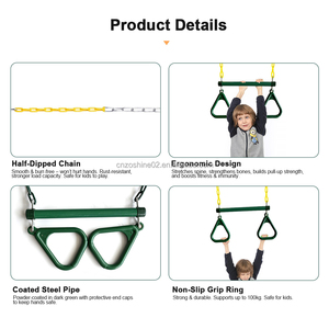 Zoshine Ensemble de cordes réglables pour balançoire trapèze, barre de gymnastique en fer, anneaux de gymnastique, balançoires d'arbre pour enfants, utilisation extérieure en jardin - Product Image 5