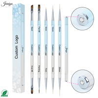 Prix d'usine Autres outils pour ongles Ensemble d'outils à ongles double-embout à manche métallique dégradé Ensemble de pinceaux multifonctionnels pour nail art