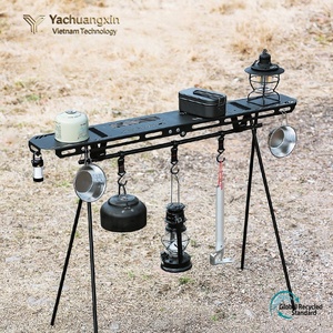 Soporte de Cocina Metálico para Exteriores, Estructura Triangular Negra, Plegable y Colgante, para Parrillas de Camping - Product Image 4