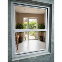 American Standard Fenêtres à guillotine double moderne à double vitrage coulissant en alliage d'aluminium Construction verticale en acier pour la maison
