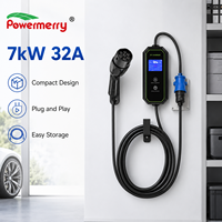 Nouveau chargeur EV portable 7 kW 32 A Type 2 monophasé 230 Vca 50 Hz IP67 avec câble de 5 m pour maison et garage européen, garantie de 2 ans