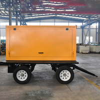 Générateur diesel silencieux 25 kW 30 kW 40 kVA 45 kVA sur remorque, ATS, démarrage automatique, télécommande, AVR, triphasé, pour alimentation de secours et travaux sur site