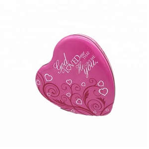 Tùy chỉnh Cmyk in hình trái tim hộp thiếc với dập nổi và cửa sổ ba mảnh có thể - Product Image 5