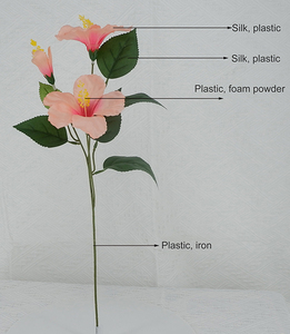 Nouvelles <span class=keywords><strong>fleurs</strong></span> d'<span class=keywords><strong>hibiscus</strong></span> artificielles en soie plastique pour mariage, Noël, Halloween, décoration de la maison - Product Image 6