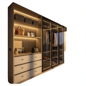 Armoire de chambre Pavone F S C en panneaux MDF durables, meubles modernes pour appartement, avec 2 étagères, garantie de 3 ans pour usage hôtelier - Product Image 1