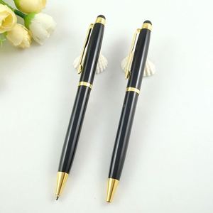 Wholesale 2-in-1 Stylus Screen Slim Twist Black Metal Ballpoint <b>Pen</b> With Laser Customized Logo Printing for Hotel Stationery - Product Image 5