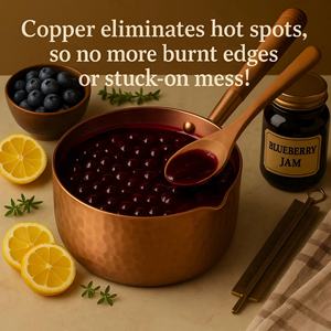 Energinox French Sourcepan Pot à confiture en cuivre avec poignées en bois pour la fabrication de bonbons - Product Image 5