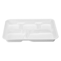 Assiettes en plastique jetables à compartiments multiples (1/3/5 compartiments) en MFPP, robustes, pour la restauration