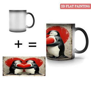 Taza Minimalista Moderna para el Hogar, Negra Esmerilada, 11 oz, Cerámica, Sensible al Calor, Taza Mágica - Product Image 4