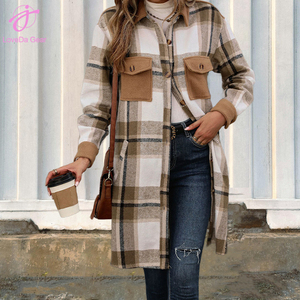 <span class=keywords><strong>Giacca</strong></span> Lunga <span class=keywords><strong>Invernale</strong></span> da <span class=keywords><strong>Donna</strong></span> Loveda, Moda Casual con Motivo a Quadri Spazzolato - Product Image 2