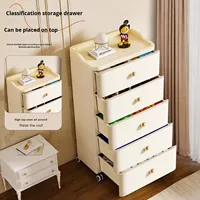 Meuble de rangement à tiroirs roulants, organisateur en plastique multi-niveaux avec boutons dorés, chariot mobile étroit personnalisé pour chambre et salon