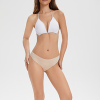 Culotte string de yoga taille basse pour femme, taille européenne, unie, respirante, séchage rapide, sans couture, en polyester et coton, blanche, style américain, ODM