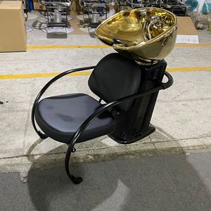 Modern Shampoo Chair With Stainless Steel Basin PU Leather Seat Metal <b>Frame</b> Salon Furniture Commercial Use - Product Image 4