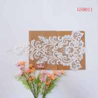 Applique en dentelle cordonnée avec broderie et perles pour robe de mariée, patch floral décoratif en dentelle DIY