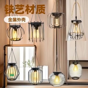 Lámpara Solar Colgante Ouluo para Exteriores, Material de Hierro, Luz LED para Decoración de Jardín, Patio y Porche - Product Image 1