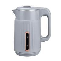 Nouveautés Bouilloire Électrique Mécanique en Plastique Gris 1500W 1.7L 220V pour Usage Domestique et Hôtelier, Arrêt Automatique, Ébullition Rapide