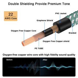 Câble audio pour instrument de musique, tressé, à angle droit, longueur personnalisée en usine, 6,35 mm, OEM pour <span class=keywords><strong>guitare</strong></span> électrique classique - Product Image 5