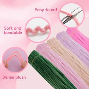 Высококачественная нечеткая проволока, оптовая продажа, стебли синели толщиной 8 мм, 100 шт., очиститель труб 10 мм, очиститель труб, цветок, букет, синели, стебли - Product Image 6