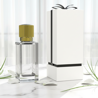 Vente en gros d'usine : flacon de parfum rectangulaire vide en verre 30ml 50ml 100ml avec boîte cadeau, faible MOQ