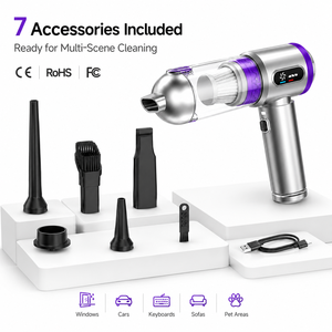 Aspiradora de Mano Inalámbrica de 15KPa, Soplador con Motor sin Escobillas de 65W, Batería Recargable Tipo C de 4000mAh, Mini Colector de Polvo para Auto, OEM ODM - Product Image 3