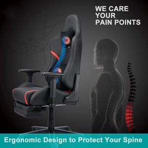 Luxe haut dossier Premium noir Pvc cuir réglable 3D accoudoirs 180 inclinable zéro gravité chaise de jeu 1 pièce livraison gratuite - Product Image 2