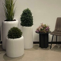 Pots noirs pour plantes, pot de fleur, pot de fleur en Fiberclay pour centre commercial, jardinière extérieure pour hôtel