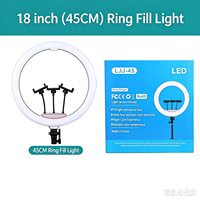 Anneau lumineux LED professionnel de 18 pouces, 3 températures de couleur, lampe à intensité réglable pour selfie avec triple support de téléphone pour TikTok YouTube