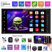 Dashboard navigasi GPS mobil, sistem Multimedia mobil Android Double Din 7 inci Toyota Fortuner Prado RunX Corolla Android