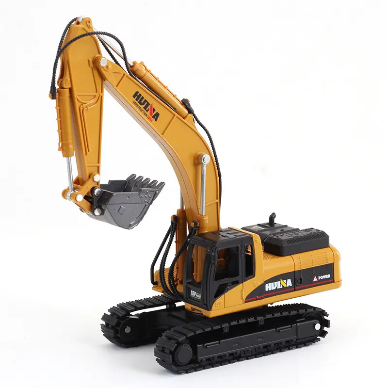 Amiqi 360 Degree Rotation Huina 1710 Alloy Excavator Toy 1/50 Truck Model Car Metal Die-Cast Construction Engineering Toy