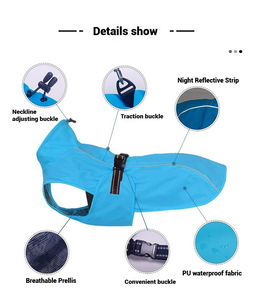Balık prenses fabrika toptan Modern spor stil hayvan moda köpek yağmurluk su geçirmez büyük köpekler için Pet yağmur giysileri - Product Image 2