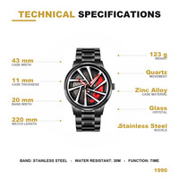 Montre à quartz pour homme SKMEI 1990, bracelet en acier inoxydable, cadran rotatif, résistance à l'eau 3ATM, style sport lumineux