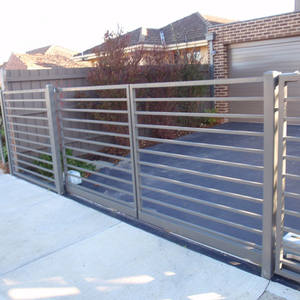 Porte principale en métal moderne et personnalisée pour allée, usage domestique, décoration, treillis pour maison, jardin, ferme, protection de la vie privée, sécurité - Product Image 5