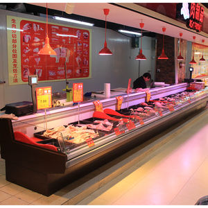 Carnicería de una sola temperatura Exhibición de mariscos Refrigerador de carne fresca enchufable con luz LED para carnicerías - Product Image 3