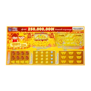 High-grade customizable instant lottery scratch-off tickets in bulk, unique designs, ideal for low Minimum Order Quantity (MOQ).