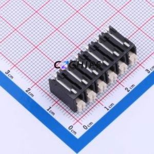 JL212R-SMT-50006BP1 Spring Terminal Block SMD,P=5mm Connector ( Construction: 1x6P )( Pitch: 5mm )( Color: Black ) - Product Image 1