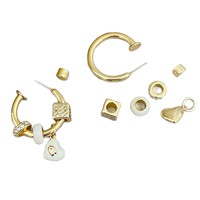 Nouvelles boucles d'oreilles élégantes et tendance, design de niche de luxe léger, pendentif cube en forme de cœur orné de strass, émail glacé