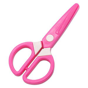 Children's Plastic Scissors Straight Blade Pink Purple For Paper Cutting Student Use Home Bulk - Product Image 3