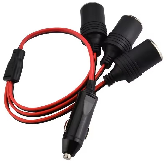1point 3 Car Cigarette Lighter 3 Way Socket Splitter 12v Power Charger Adapter Female Socket Plug Extension Cord Cable