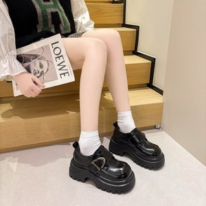 Spring New Mei Manlin <strong>Velcro</strong> Loafers for <strong>Women</strong> Thick Soled PU Classic Fashion Height Increasing Single <strong>Shoes</strong> - Product Image 5