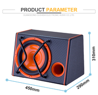 Caja de madera de 10 pulgadas, subwoofer de audio para coche, altavoz activo de bobina única DC 12V para coche