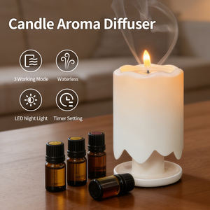 เครื่องกระจายกลิ่นน้ำมันหอมระเหยแบบไม่ใช้น้ำ กลิ่นหอมอ่อนๆ สำหรับตกแต่งบ้านสไตล์โมเดิร์น ให้แสงอบอุ่น เหมาะสำหรับห้องนอนยามค่ำคืน พร้อมเทียนหอม - Product Image 2