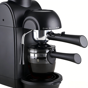 Machine à café expresso semi-automatique de style italien, 4 <span class=keywords><strong>tasses</strong></span>, <span class=keywords><strong>rouge</strong></span> et noir classiques, certifiée CE GS RoHS LFGB ETL, vente en gros - Product Image 1