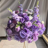 Paarse Kunstbloemenbol Arrangement Bruiloft Tafeldecoratie Zijden Rozen Bloemboeket Tafeldecoratie Evenement Feestdecoratie Benodigdheden