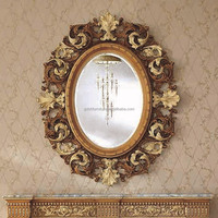 Table console en bois massif sculpté de luxe française, style européen, table de hall d'entrée, miroir pour salon ou hôtel, villa, style palais