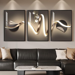 Set Moderno di Tre Poster Astratti su Tela, Stampa a Trasferimento Termico, Murale di Lusso per Decorazione <span class=keywords><strong>Parete</strong></span> <span class=keywords><strong>Soggiorno</strong></span>, Natura Morta su Carta - Product Image 5