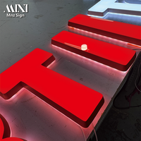 Enseigne LED 3D personnalisée en lettres miniatures pour extérieur, signalétique publicitaire pour entreprise, enseigne de magasin, lettres en relief